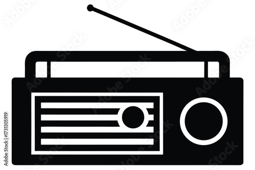 radio silhouette vector icon illustration design