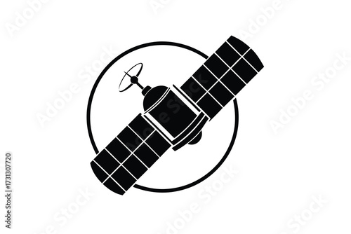 satellite orbit vector icon illustration design