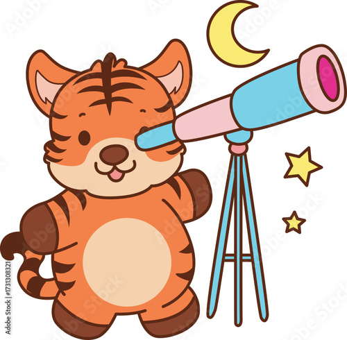 Illustrations of cute tiger character vector clip art for kids.