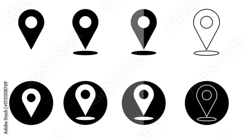 black basic pin location vector
