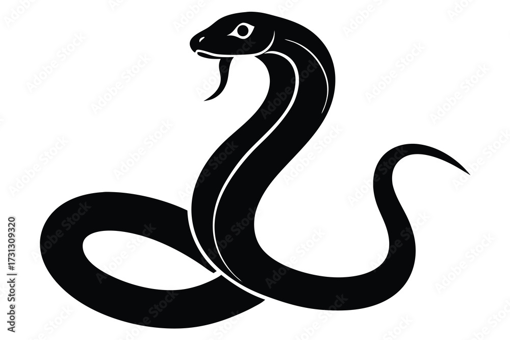 Fototapeta premium snake silhouette vector icon illustration design