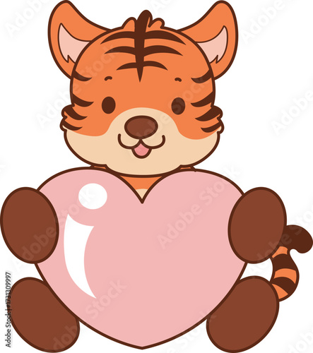 Illustrations of cute tiger character vector clip art for kids.