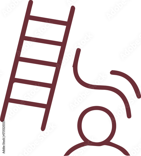 Person Falling From Ladder Safety Hazard Icon Illustrating Workplace Accident Risk