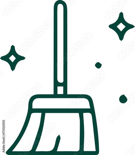 Clean sweep icon depicting house cleaning and tidiness a modern minimalist design for chores