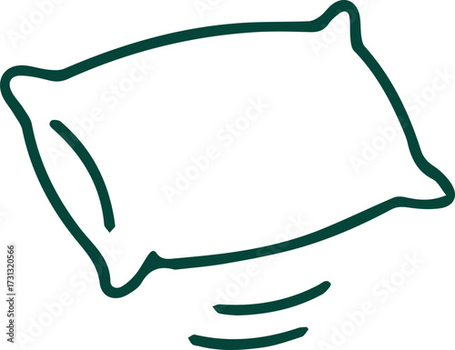 A comfortable green pillow icon for sleep relaxation and cozy bedroom comfort
