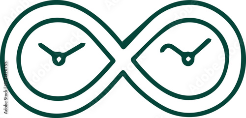 Timeless Infinity Loop Design with Dual Pointers Minimalist Abstract Concept