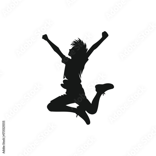 Jumping Boy Silhouette Vector