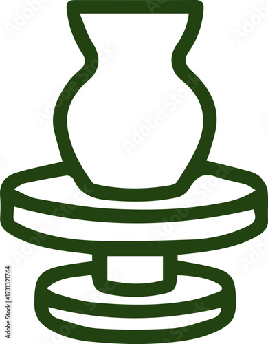 Artisan skill depicted shaping clay on a potter's wheel simple illustration