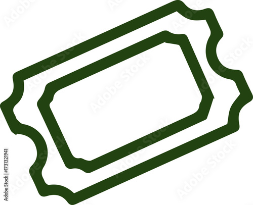 Stylish Dark Green Frame for Event Ticket or Prize Voucher Illustration