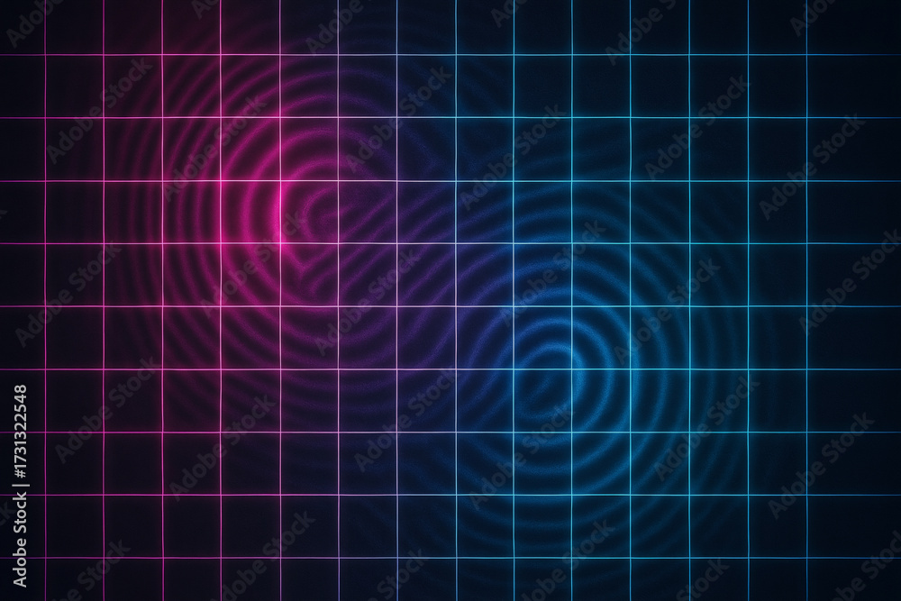 Fototapeta premium Neon Ripple Grid