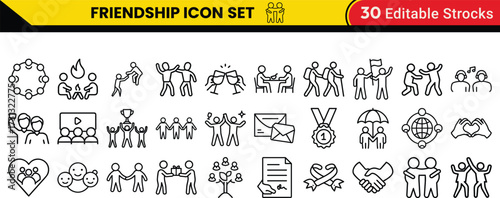 Friendship Vector Icons .Such as Trust, Unity, Togetherness, and Support Collection