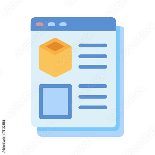 Free Download Website mockup with cube and article for design presentation - GFXLoad