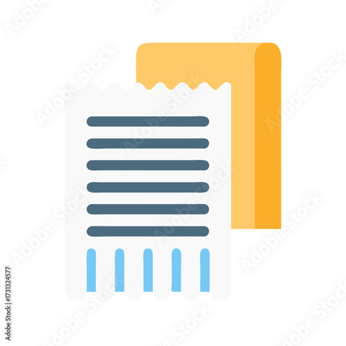 Minimalist flat design of paper bill on black background