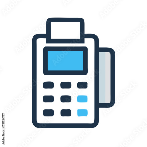 Simple icon of a payment terminal on black background