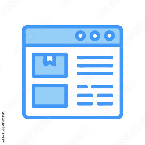 Website interface concept for online shopping and content management