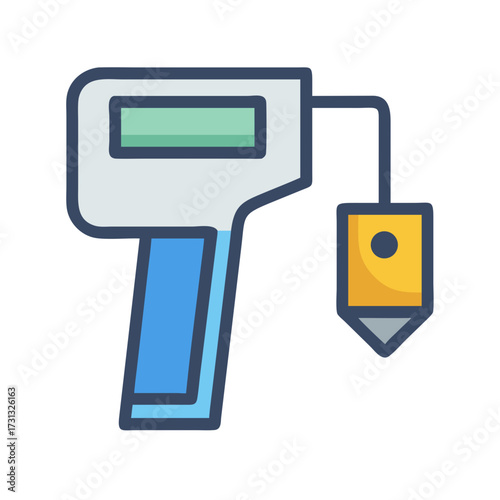 Digital plumb bob icon on black background for construction