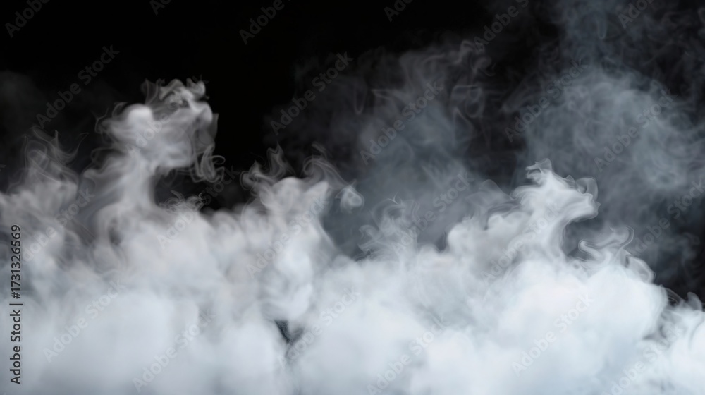 Fototapeta premium Realistic isolated white smoke cloud on transparent background