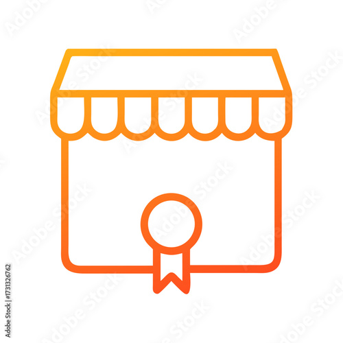 Award winning store front icon illustration for marketing content