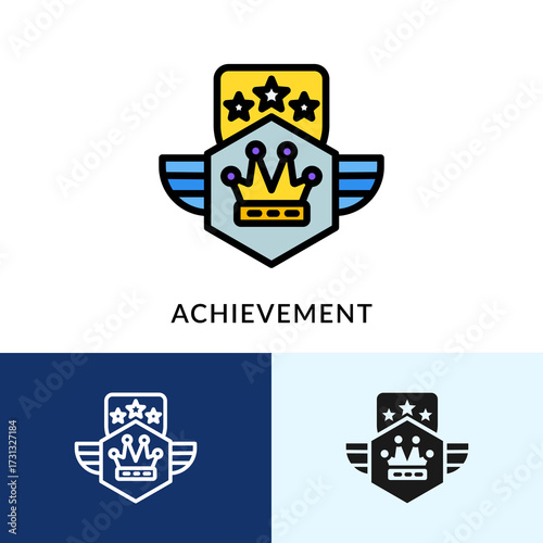 Achievement Icon Filled With Multiple Background