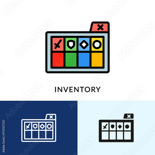Inventory Icon Filled With Multiple Background