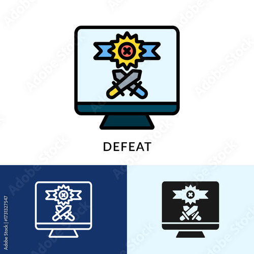Defeat Icon Filled With Multiple Background