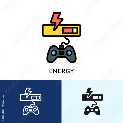 Energy Icon Filled With Multiple Background