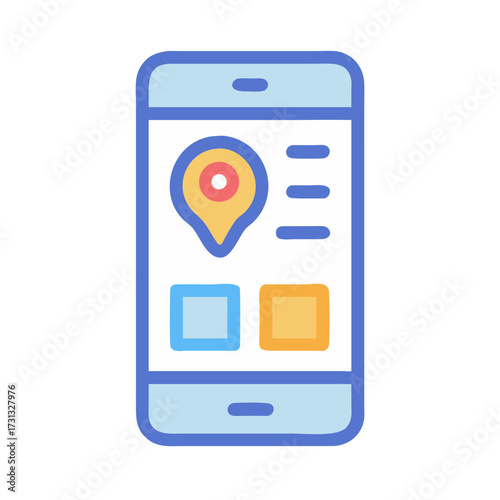 Mobile app interface displaying map location and functionality