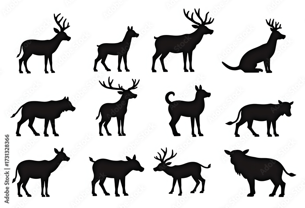 Fototapeta premium wild animals silhouettes