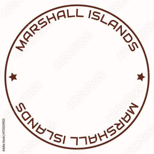 Marshall Islands map with round title. Country shape rings. Marshall Islands text around the country boundary shape. Awesome vector illustration.
