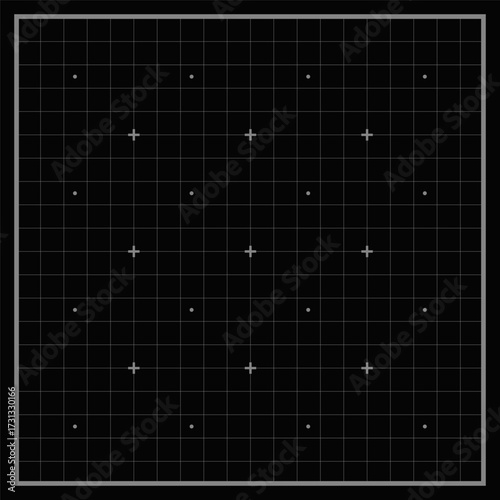 Blueprint black graph. Abstract grid background with lines and dots. Notebook pattern with empty space. Vector Illustration.