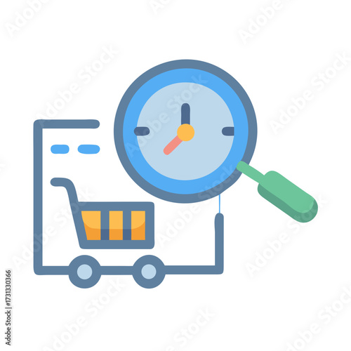 Time-sensitive shopping: a flat vector illustration of fast delivery