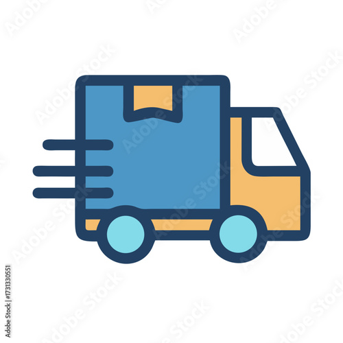 Stylized delivery truck icon for shipping and transport services