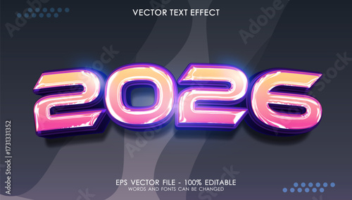 Happy New Year 2026 - Editable Text Effect