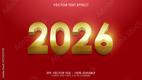 Happy New Year Golden Editable Text Effect