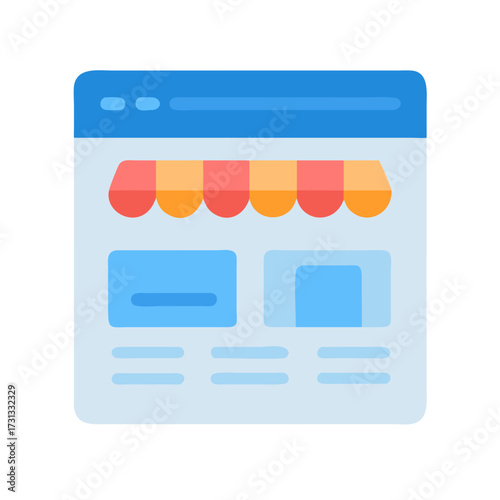 Online shop illustration website design e-commerce concept art