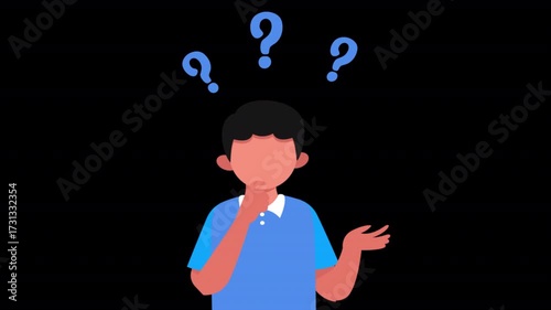 Man With Questions Mark HD On Alpha