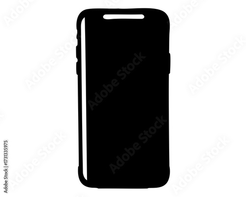 Silhouette of a modern smartphone with rounded corners and front camera notch