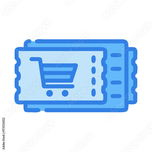 Blue coupon tickets icon for online shopping discount deals