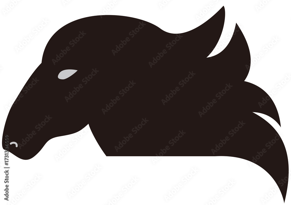Obraz premium 馬の頭部のシルエット 