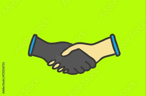 Wallpaper Mural handshake vector illustration on green background. deal concept Torontodigital.ca