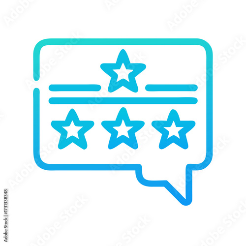 Customer feedback speech bubble with ratings and stars icon