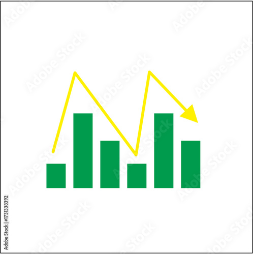 Free Download Stock vector illustration of a financial growth chart with a rising arrow and 3D business bar graph for market success and profit concept - GFXLoad