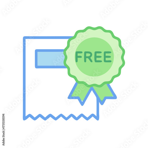 Vector illustration of a free gift certificate icon
