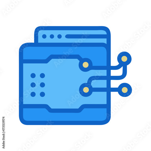 Modern flat design of technology server network concept icon