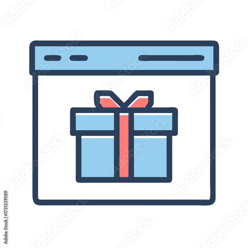 Online gift delivery web page graphic illustration icon