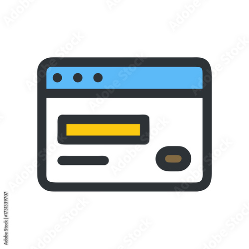 Web browser window interface element on black background