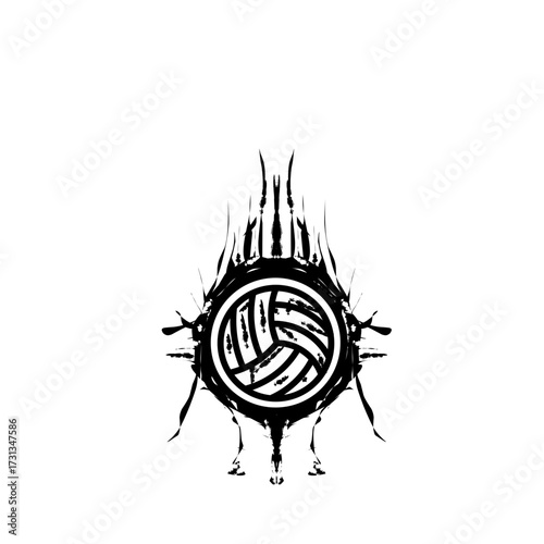 grunge vollyball stamp