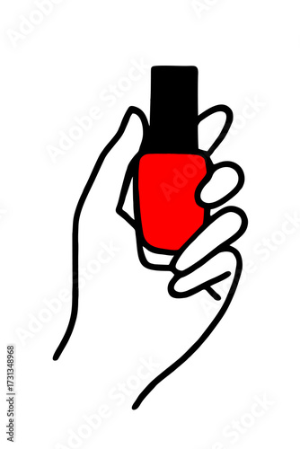 hand holding on nail paint