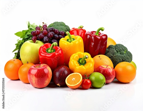 Colorful Assortment of Fresh Fruits and Vegetables for Healthy Eating.