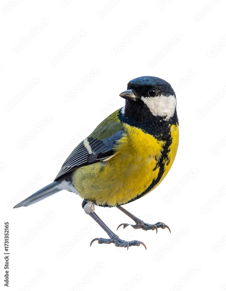 Fototapeta premium Close-up of a colorful bird against a white background